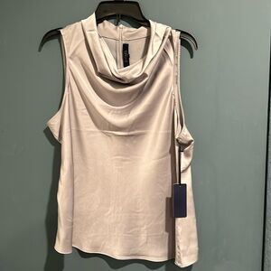 RACHEL Silver sleeveless, back zipper, blouse.   NWT.